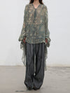 Mutedance 25 Autumn/Winter Loose Casual Pants Series Random Flower Dye Handmade MD-MD25FW108-blue (MD25FW106)